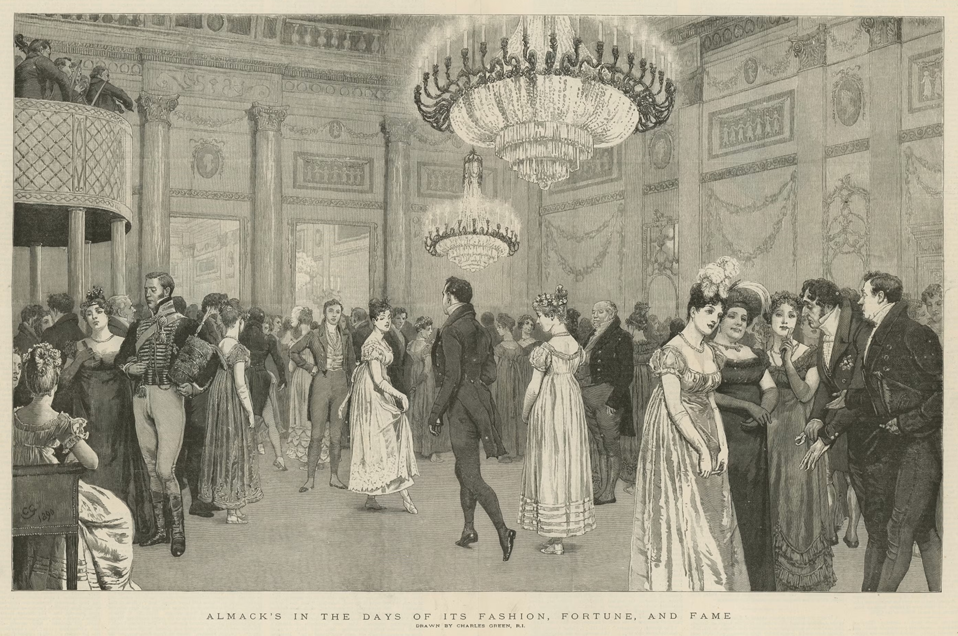 Almack’s Assembly Rooms in the days of its fashion, fortune and fame